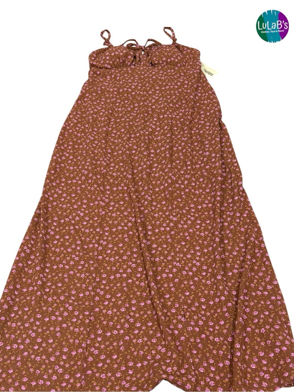 No Boundaries Cinnamon Floral Tie-Front Midi Maxi Dress Women’s XS(0-2)